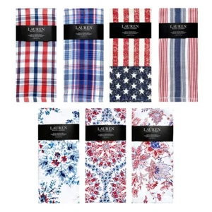 Ralph Lauren Americana Kitchen Towel Set of 2 Cotton Terry Designer July 4th - Picture 1 of 34