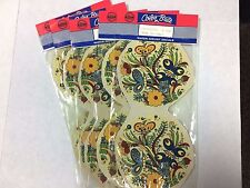 Ceramic decals round butterfly floral design lot of 14