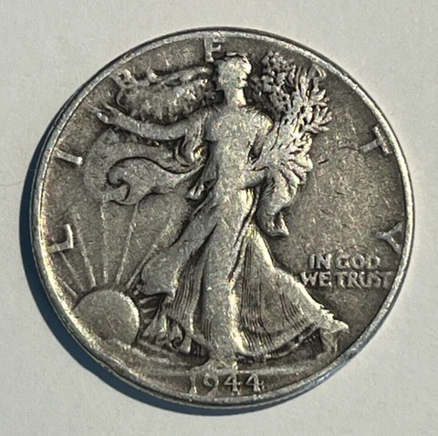 1944-W US Walking Liberty 90% Silver Half Dollar Coin Cover