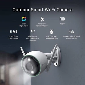 CÁMARA WIFI INTELIGENTE 2MP EZVIZ C3N SEGURIDAD DETECCIÓN HUMANA VISIÓN NOCTURNA EXTERIOR UK - Imagen 1 de 21
