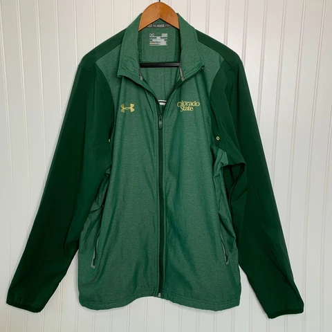 Under Armour Loose Men's Colorado State Rams Large Green Zip Jacket All Seasons Cover