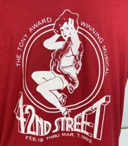 Vintage 42nd Street Musical Venice Little Theatre Jerzees M USA Red Single Stitc - Picture 1 of 6