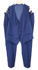 SUITSUPPLY Ferrara Herren Anzug UK48R Weste Hose blau reine Wolle 2-teilig * - Bild 1 von 16