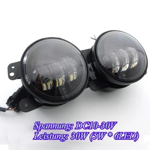 Für Jeep Wrangler Paar 4'' Zoll 30W LED Nebelscheinwerfer Frontscheinwerfer - Bild 1 von 11
