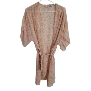 Victoria's Secret Gold Label Seidenmantel kurzer Kimono Blumenmuster rosa mittelgroß Vintage 90er - Bild 1 von 4