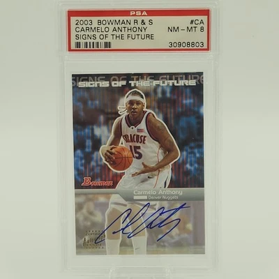 2003 Bowman R&S Signs of the Future CARMELO ANTHONY RC Auto #CA PSA 8 - Image 1 of 3