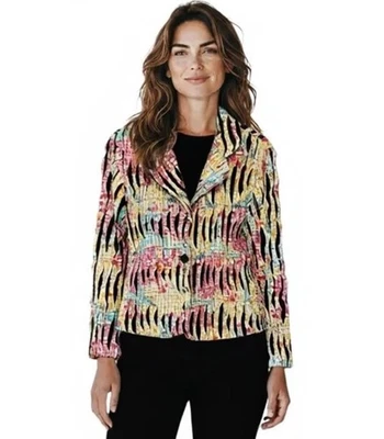 Chaqueta artística portátil Parsley & Sage 1X - Blazer abstracto de corte cortado de algodón arrugado Foto 1 de 4