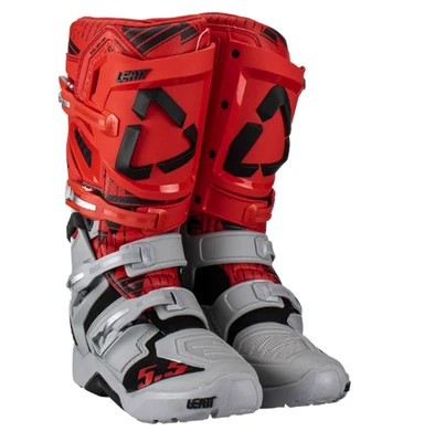 NUEVAS Botas Leatt 5.5 FlexLock JW22 Motocross MX Enduro Off-Road Gris/Rojo Todas las Tallas Foto 1 de 4