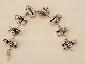 Pulsera de plata de ley vintage de eslabones de narrador 3D Carol Felley - Imagen 1 de 10