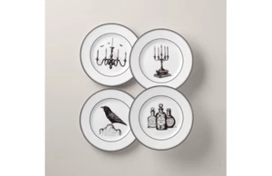 Lenox -Juego de 4 platos de postre vintage de Halloween - Porcelana - NUEVO EN CAJA - Imagen 1 de 1