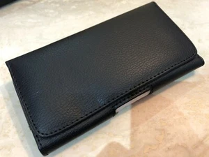 For Motorola G54 5G Black Leather Tradesman Belt Clip Loop Case Holster - Picture 1 of 9