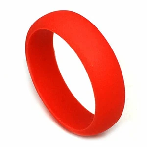 SAR - SAFE ACTIVE RINGS 6mm Red Silicon Rubber Wedding Band Ring - Picture 1 of 2