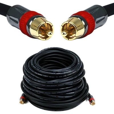 75FT Premium RCA Male to Male SPDIF Digital Coax Audio Video Cable Cord Gold CL2 - Image 1 of 3