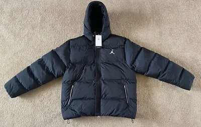 Jordan Essentials Brooklyn Mens Puffer Jacket Coat Size XL Black FB7311 010 - Image 1 of 4
