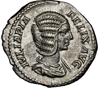 Julia Domna, wife of S. Servus, Roman Empire AR Denarius, (193-217 AD) NGC AU - Image 1 of 4