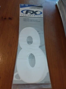 Números estándar Effex de fábrica 8 pulgadas 02-4488 BLANCO #8 paquete de 3 NS291A - Imagen 1 de 2