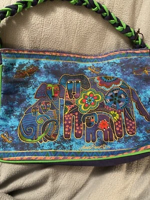 Laurel Burch животных клана сумка с короткими ручками Дамская сумка сумочка разноцветный синий и зеленый новый с Ярлыками - Изображение 1 из 4