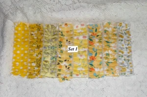 Menge 8 genähte Blumen Stoff Rüschen für Junk Journale Sammelalbum Taschen Biesen - Bild 1 von 1