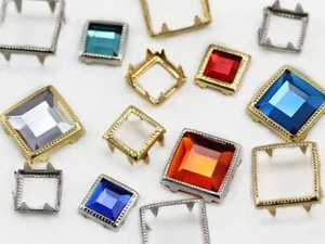 Settori Cerchi Quadrati 8X8MM 36 Pezzi Oro - Foto 1 di 1