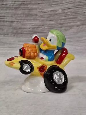 Disney Enesco Donald Duck Race Car Ceramic Figurine FREE SHIPPING - Image 1 of 4