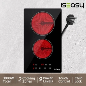 Ceramic Hob, 2 Zone Electric Hob 30cm, Built-in Ceramic cooker,Timer & Touch - Picture 1 of 9