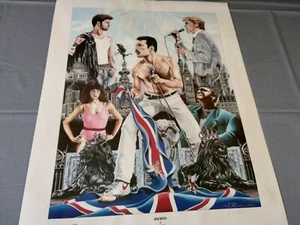 ROB LARSEN LIMITED EDITION PRINT, FREDDIE MERCURY AND OTHER ARTISTS, 19" X 25" - Picture 1 of 12