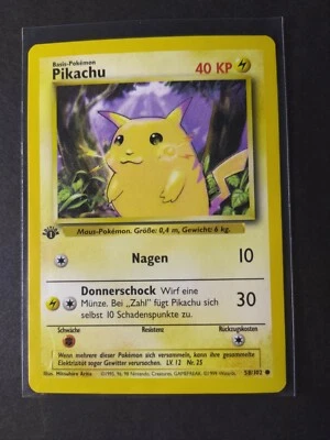 1999 Pokemon Pikachu #58 WOTC 1st Edition Base Set German Never Been Played - Image 1 of 4