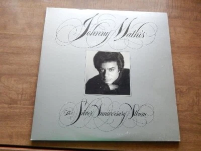 2 LPs-JOHNNY MATHIS-Silver Anniversary Album-1981-As Time Goes By, Chances Are - Image 1 of 4