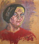 Vintage expressionist woman portrait oil painting