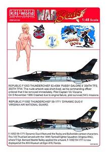 Kits World Decals 1/48 REPUBLIC F-105D THUNDERCHIEF Pussy Galore & Dynamic Duo