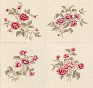 ANTOINETTE Panel French General Moda Fabric Quilting Floral Pearl 1 yd 13958-11 - Picture 1 of 3