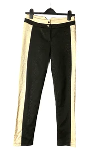 Paper Dolls Trousers Women Small Embossed Snake Pattern Trim Stretch Size 8 - Picture 1 of 10