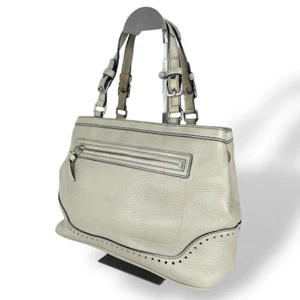 Auténtico Bolso de Mano Coach Cuero Blanco Marfil 5055 - Imagen 1 de 10