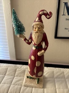 Paul Gordon Vintage Folk Art Primitive Santa Figurine 10” - Picture 1 of 6