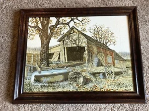 Certified H.Hargrove Canvas Print With Signature, 19x13" framed -Barn - Picture 1 of 3