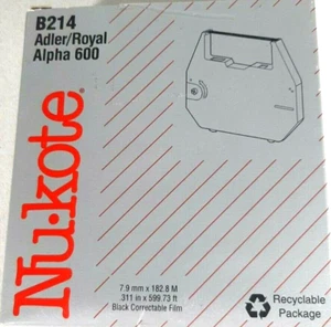 Adler Royal Nukote Alpha 600 Typewriter Ribbon Reorder Number B214 - Picture 1 of 3