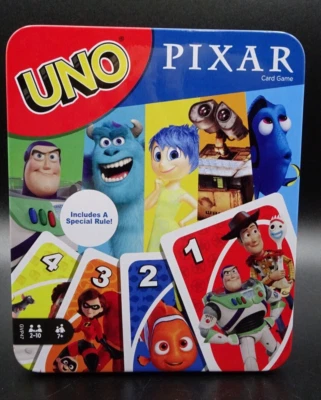 Mattel PIXAR UNO Card Game  "PIXAR" Special Edition  with Collectible Tin - New - Image 1 of 4