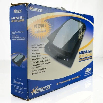 MEMOREX Scanner MEM-48U Ultra-slim Flatbed 48-Bit True Color USB 600x1200dpi  - Image 1 of 4