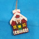 Vintage Christmas Ornament Brick House Mouse Ceramic Decor
