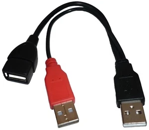 USB 2.0 Y-Cable Adapter 20cm Power Data DeLock 65306 2x A Plug to A Socket - Picture 1 of 1