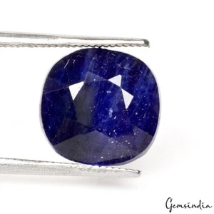 Anillo suelto corte cojín Ceilán zafiro azul térmico natural de 8,80 quilates tamaño piedra preciosa - Imagen 1 de 9