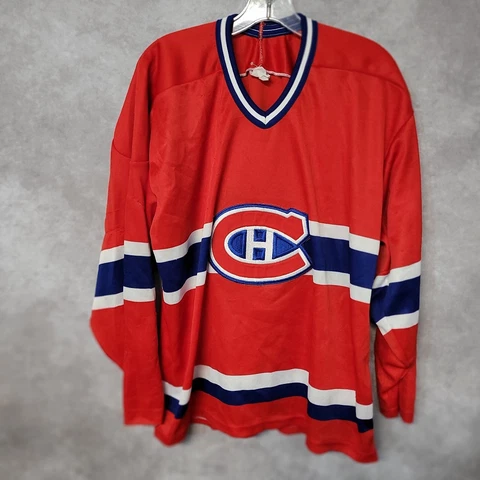 Vintage 90s CCM NHL Montreal Canadians Red Hockey Jersey Mens XL Cover