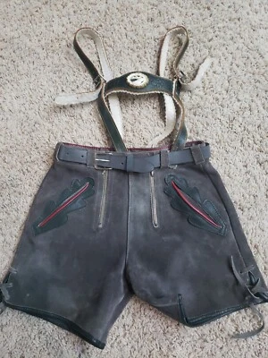 Pantalones Cortos de Cuero Oktoberfest Alemán Bávaro Niños Jóvenes Halloween Foto 1 de 4
