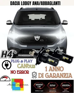 Lámparas H4 LED Dacia Lodgy 8000 Lúmenes Anabagliantes Abagliantes Canbus - Imagen 1 de 2