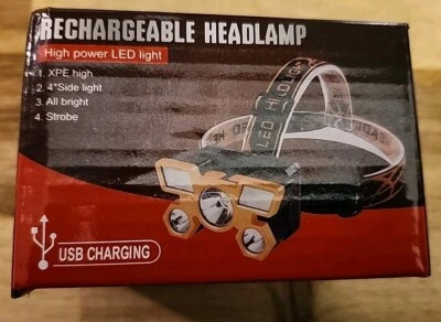 USB Headlamp Rechargeable High Power LED Light 4 modes/waterproof NEW Headlamp - Image 1 of 4