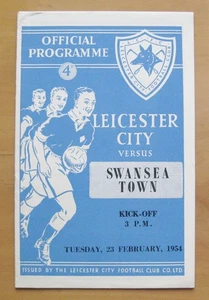 LEICESTER CITY v SWANSEA TOWN 1953/1954 *Excellent Condition Football Programme* - Picture 1 of 3