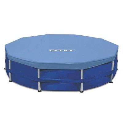 Intex 15Foot Round 10inch overhang Pool Cover Blue - Image 1 of 3