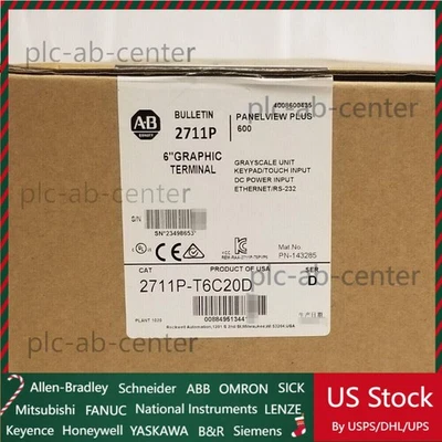2711P-T6C20D New AB PanelView Plus 600 2711P-T6C20D Factory Sealing US Free Tax - Image 1 of 4