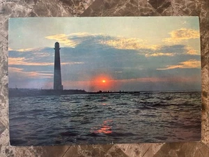 Vintage Large Postcard - Barnagat Light Lighthouse Long Beach Island LBI NJ (B) - Picture 1 of 2