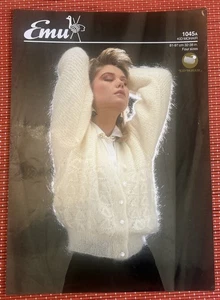 WOMENS MOHAIR LACY CARDIGAN JACKET 32”-38” VTG 90’s KNITTING PATTERN 1045 - Picture 1 of 2